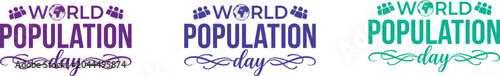 Photos World population day awareness logos and icons