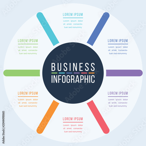 Business Infographic Template with Six Options