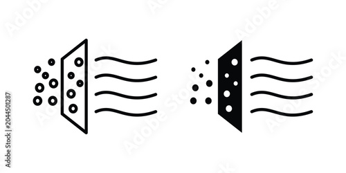 Air purification icon stroke and solid black editable vectors