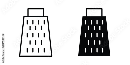 Photos Cheese grater icon stroke and solid black editable vectors