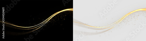 Cuadro en lienzo Swirling lines with sparkles isolated on transparent background, in a graphic de