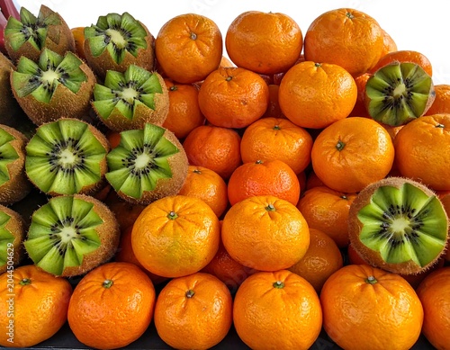 A vibrant display of fresh, whole, and green fruits