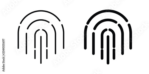 Foto Fingerprint icon stroke and solid black editable vectors