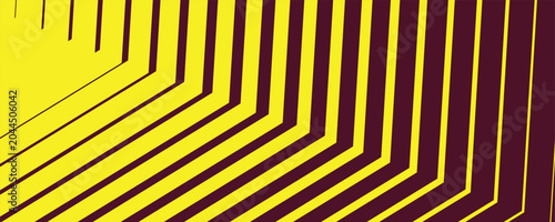 Quadro su tela yellow and purple chevron stripe background with geometric angular lines, abstra