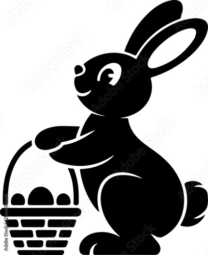 Easter Bunny Silhouette Collection Vector