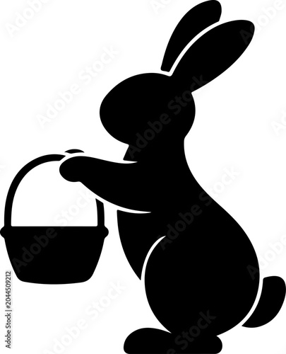 Easter Bunny Silhouette Collection Vector