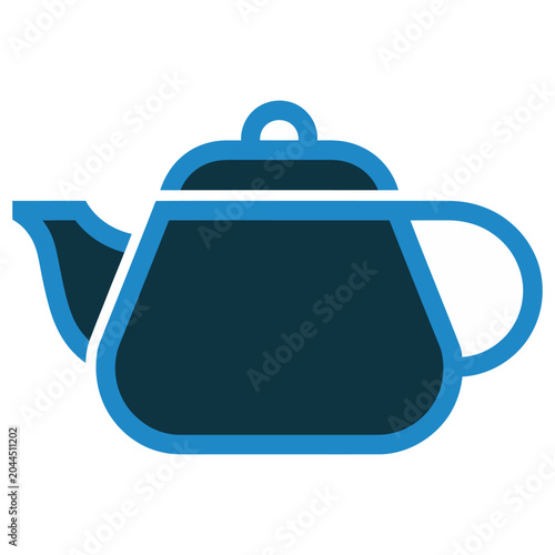 Canvastavla Vector of a blue teapot