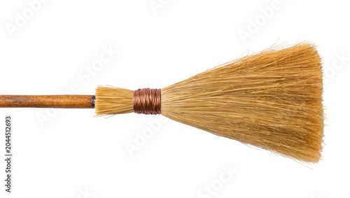 Quadro su tela Natural straw broom with wooden handle and copper wire binding