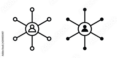 Bild auf Leinwand Stakeholders icon stroke and solid black editable vectors