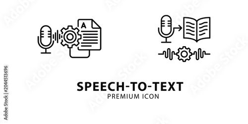 Foto Speech to Text Premium Icon – Voice Recognition, Audio Transcription and AI Spee