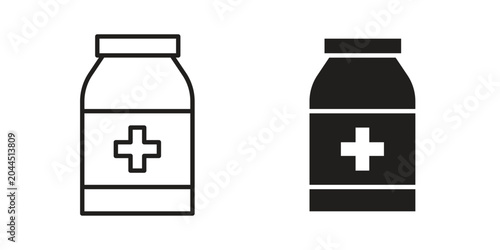 Schilderij op canvas Supplement icon stroke and solid black editable vectors