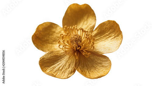 Foto Golden yellow flower with delicate petals and stamen