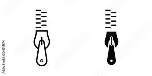 Foto Zip icon stroke and solid black editable vectors