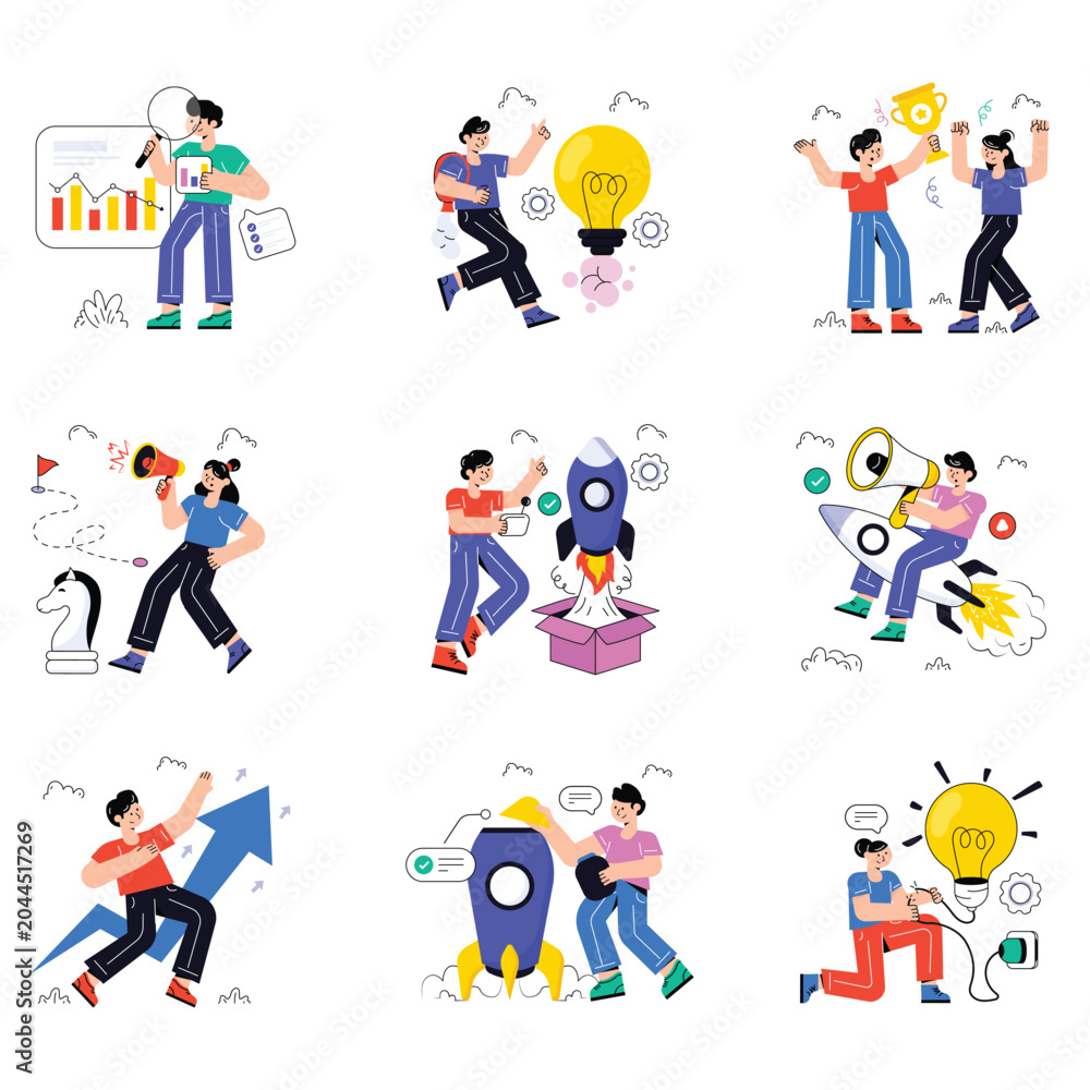 Fototapeta premium Startup vector illustration set 03