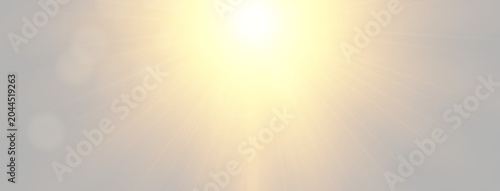 Foto Vertical light pillar from top center sun flash with subtle side lens bokeh bubb