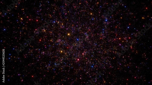 Colorful cosmic star field with twinkling lights and vibrant colors. Represents the vastness of the universe and the beauty of space exploration