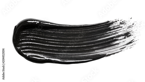 Photos Black mascara brush stroke with texture and shine
