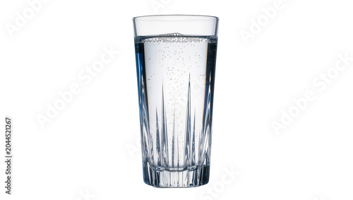 Konstfotografi Tall glass of sparkling water with bubbles