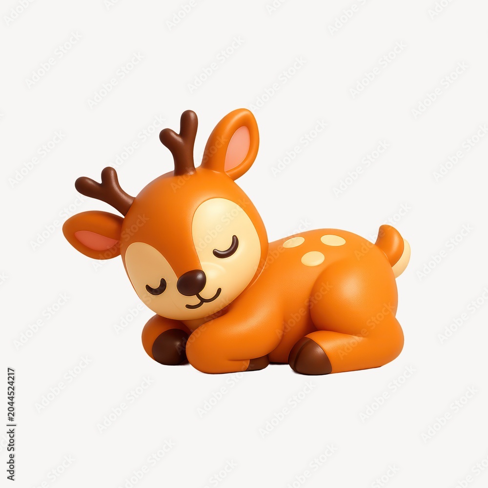Obraz premium Cute sleeping deer figurine