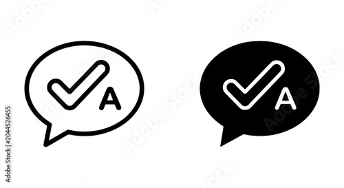 фотографія Language Translation Icons, Communication Symbols, Verified Text Bubbles, Lingui