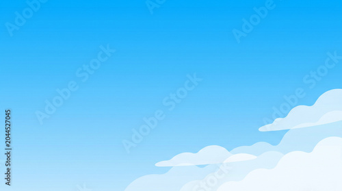 青空のグラデーションと淡い雲を表現した夏向け背景。
開放感と爽快感を感じるシンプルなデザイン。