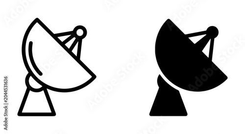 Foto Satellite Dish Icons, Communication Antenna Vector Graphics, Signal Receiver Sym