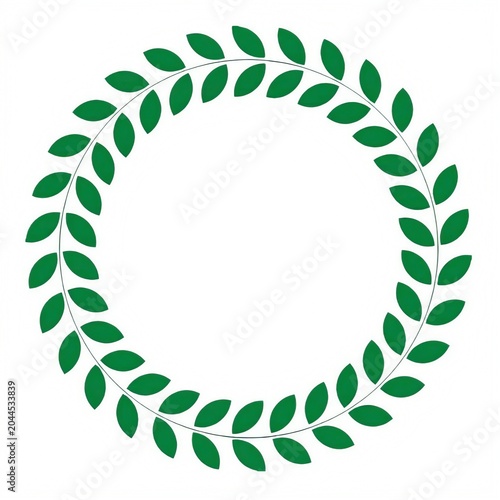 laurel wreath silhouette on white background green