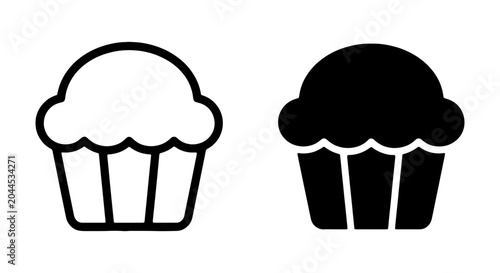 Muffin Icons, Cupcake Symbols, Bakery Vector Graphics, Sweet Treat Illustrations