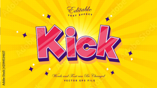 Foto Kick Cartoon Text Effect