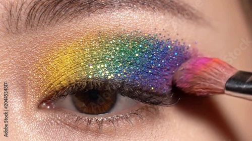 Sparkling Rainbow Eye Makeup Application