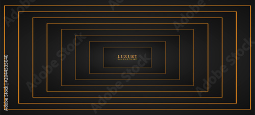 Photos Luxury black background with layered golden frames, minimalist premium design, elegant glow, modern luxury aesthetic