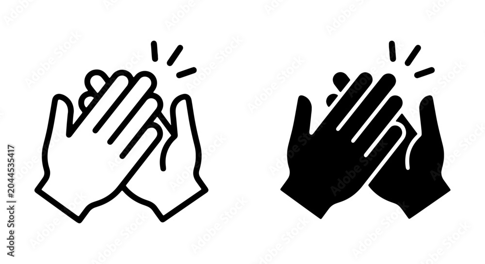 Obraz premium Clapping Hands Icons, Applause Vector Graphics, Approval Symbol Set