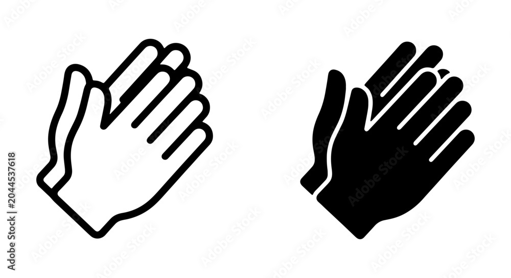 Fototapeta premium Clapping Hands Icons, Applause Symbol, Positive Feedback Vector Graphics, Approval Gestures