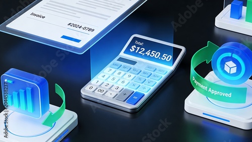 Generative AI visualizes digital financial transactions with futuristic interfaces