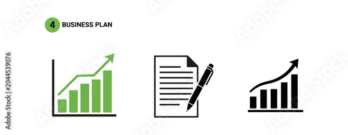 Business growth plan with graph and document