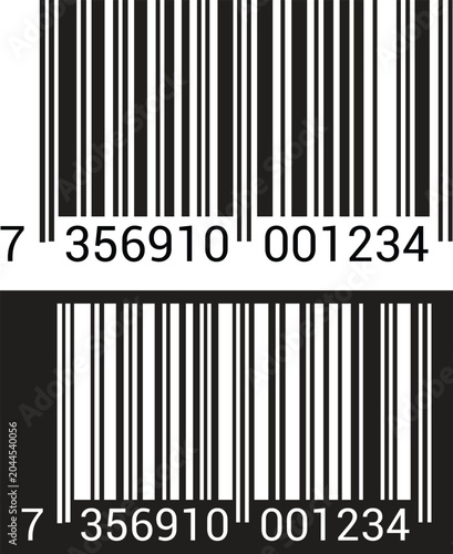 Commercial product barcode identification retail vector icons