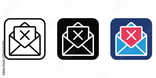 Email error message icon set