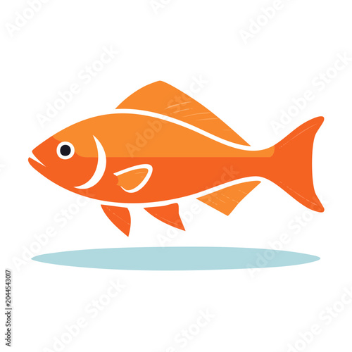 Stylized orange fish illustration on white background