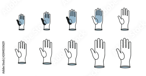 Different views of disposable gloves