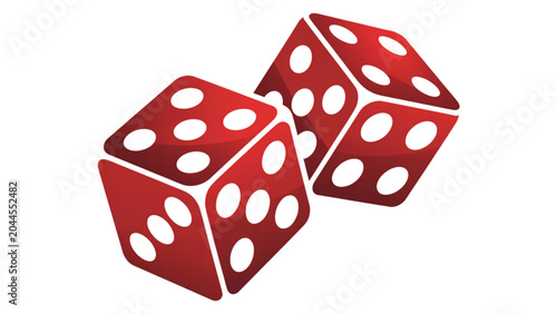 Two red dice cubes for gambling and casino games