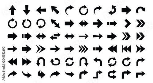arrow icons set on white background directional