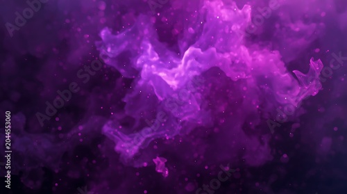 Abstract Purple Nebula with Swirling Cosmic Clouds.