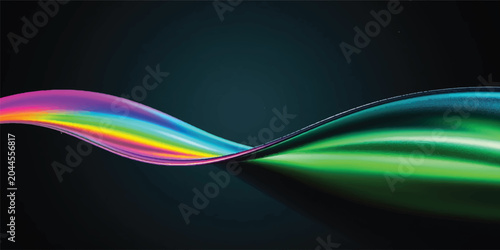 Abstract rainbow wave colorful background with flowing light curves and motion energy design illustration wallpaper vector art pattern backdrop