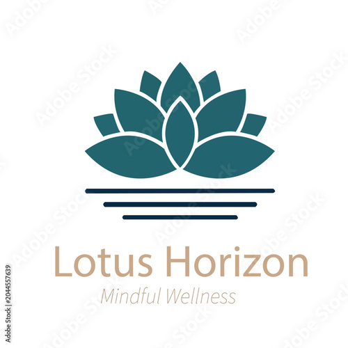 Lotus Horizon Logo – Wellness Growth & Elegant Nature Brand Identity