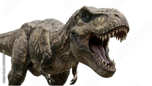 Fototapeta na wymiar t rex dinosaur roaring on transparent background