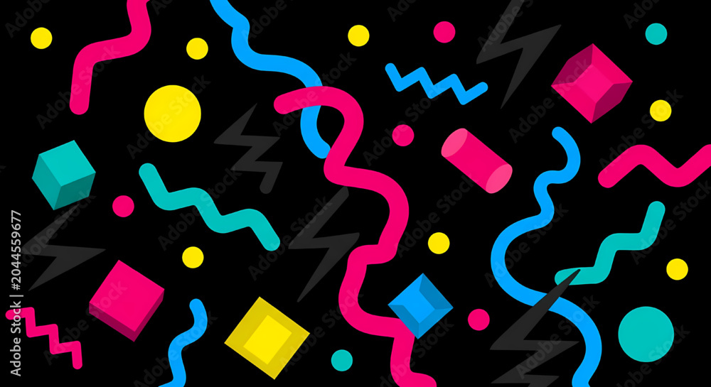Obraz premium Memphis Style Abstract Geometric Pattern
