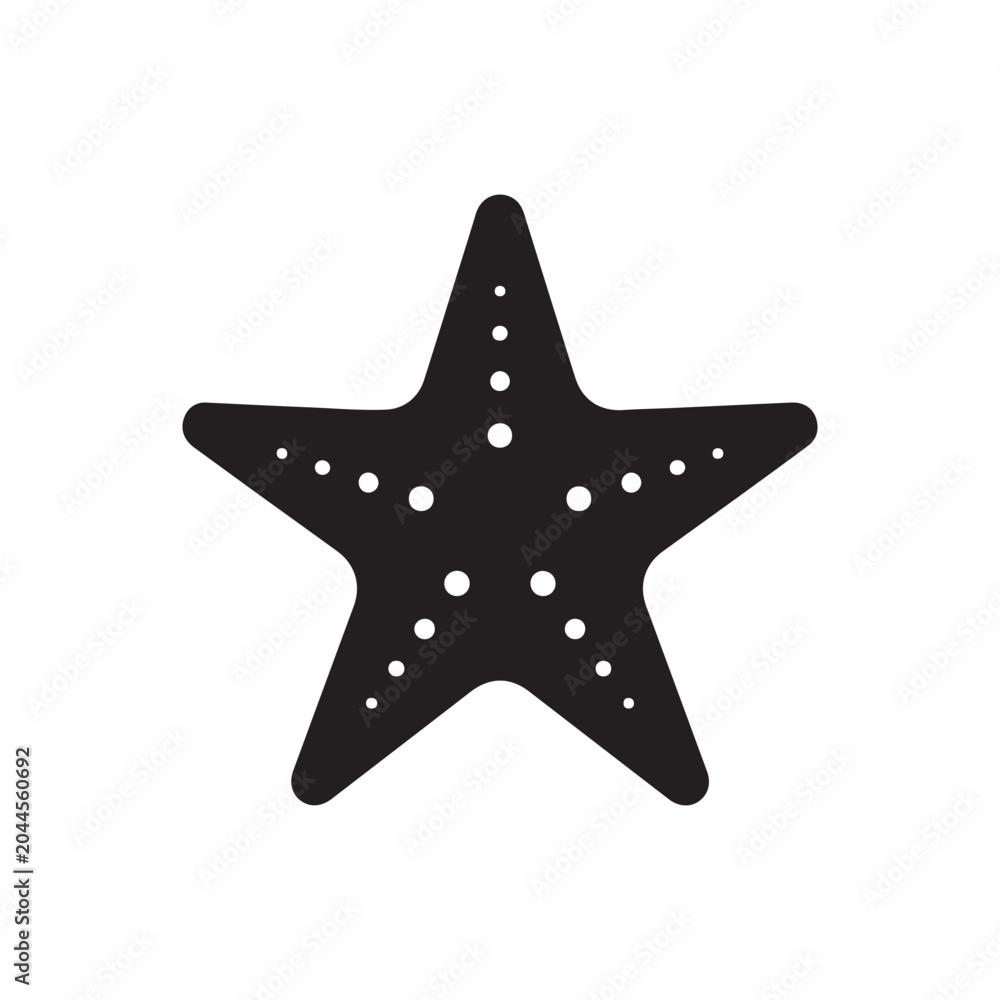Obraz premium Starfish silhouette icon vector illustration on white background