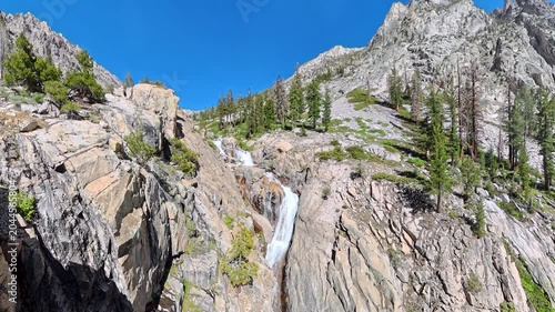 Overlooking Waterfall in Bubbs Creek in Kings Canyon National Park