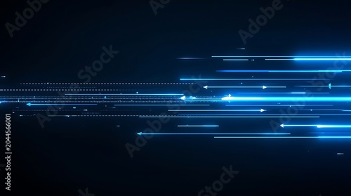 Abstract Digital Technology Background with Glowing Blue Lines.