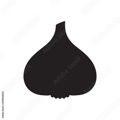 Garlic silhouette icon vector illustration on white background